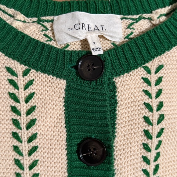 THE GREAT.
The Scallop Two-Tone Embroidered Cotton-
Blend Cardigan - Picture 9 of 13
